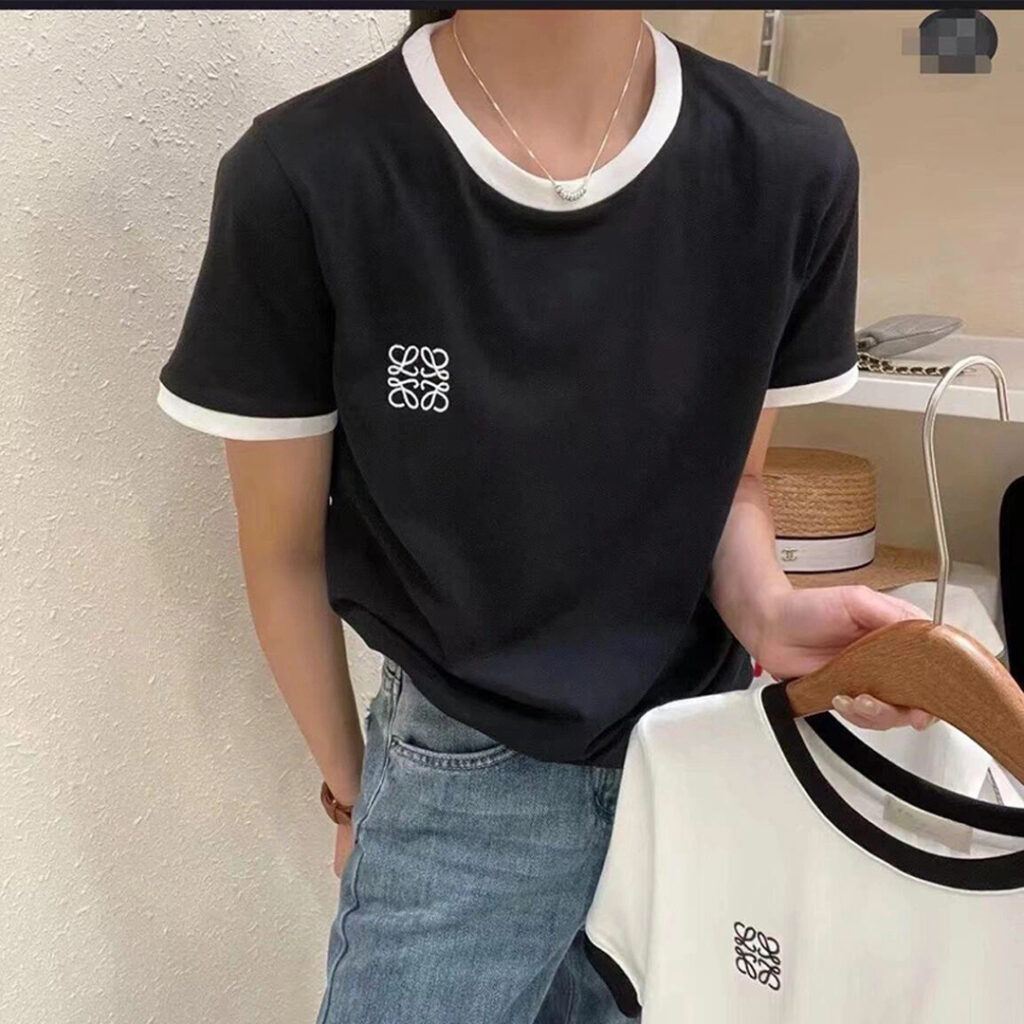 로에베 아나그램 로고 배색 반팔 티셔츠 “2COLOR”