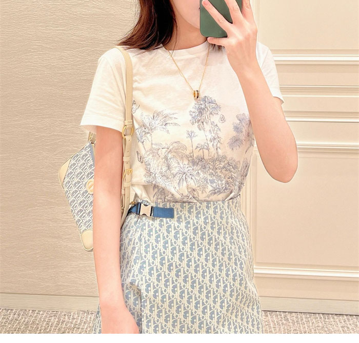 디올 Diorvier 코튼 반팔 티셔츠