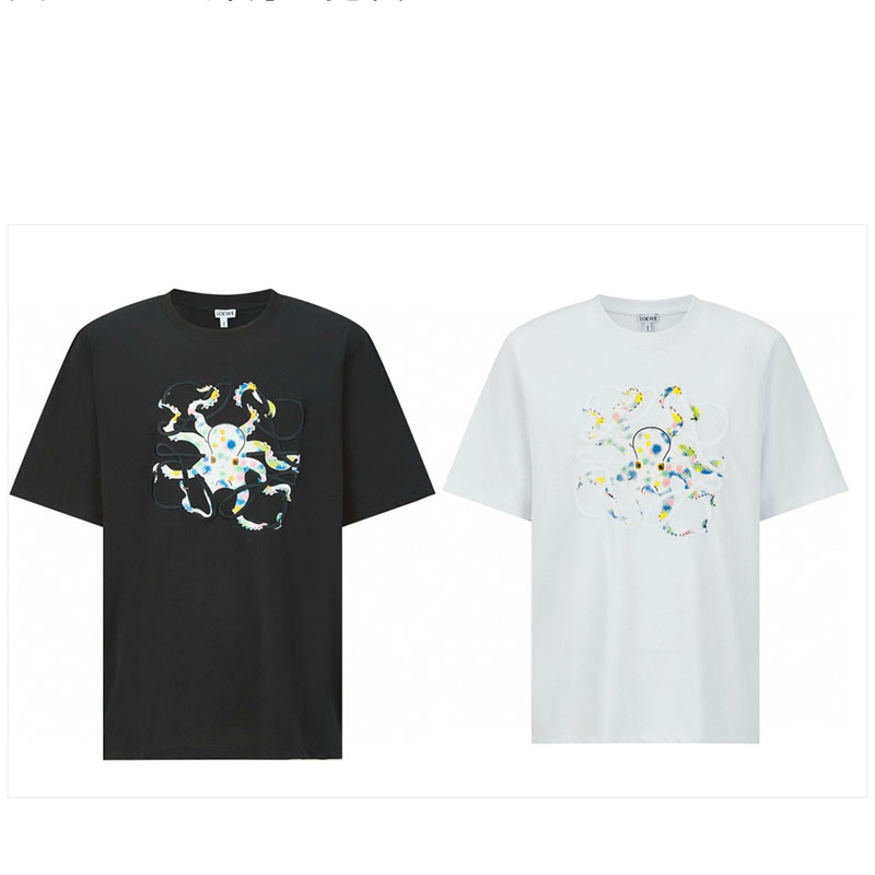 로에베 아나그램 문어 코튼 반팔 티셔츠