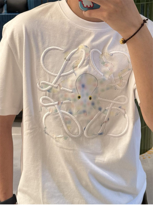 로에베 아나그램 문어 코튼 반팔 티셔츠