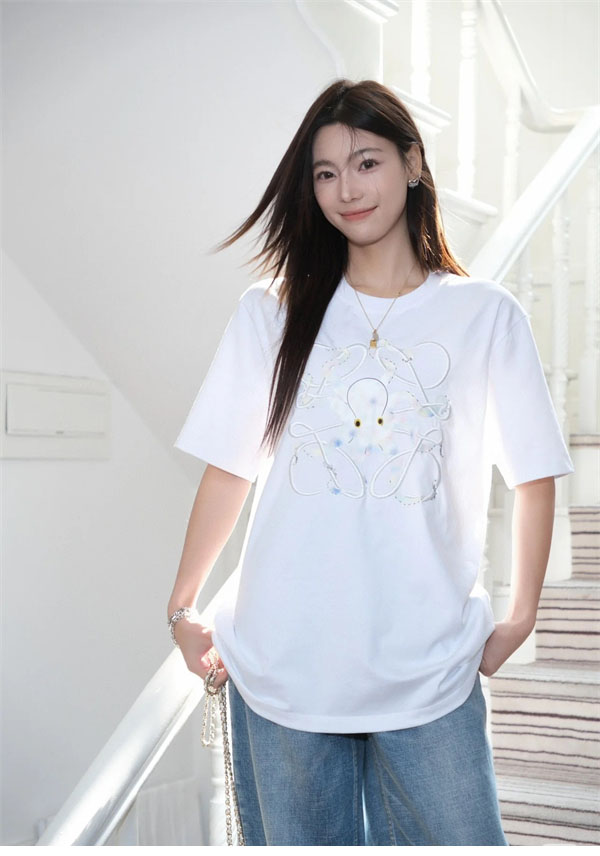 로에베 아나그램 문어 코튼 반팔 티셔츠