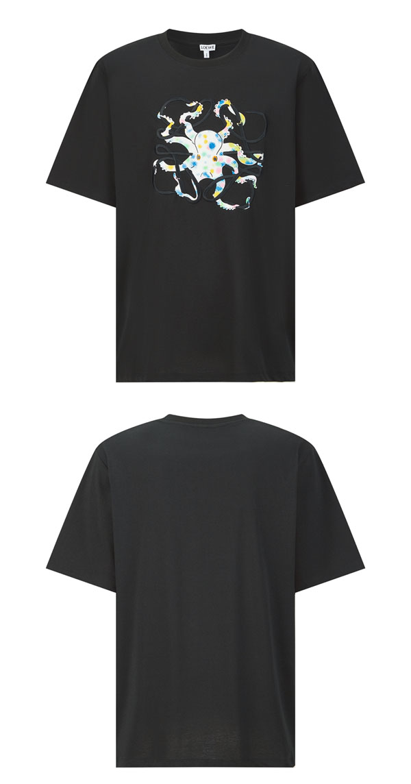 로에베 아나그램 문어 코튼 반팔 티셔츠