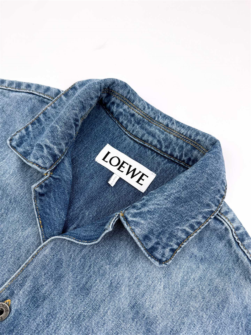 로에베 아나그램 워시드 데님 숏슬리브 셔츠