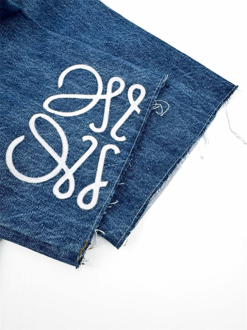 로에베 아나그램 워시드 데님 숏슬리브 셔츠