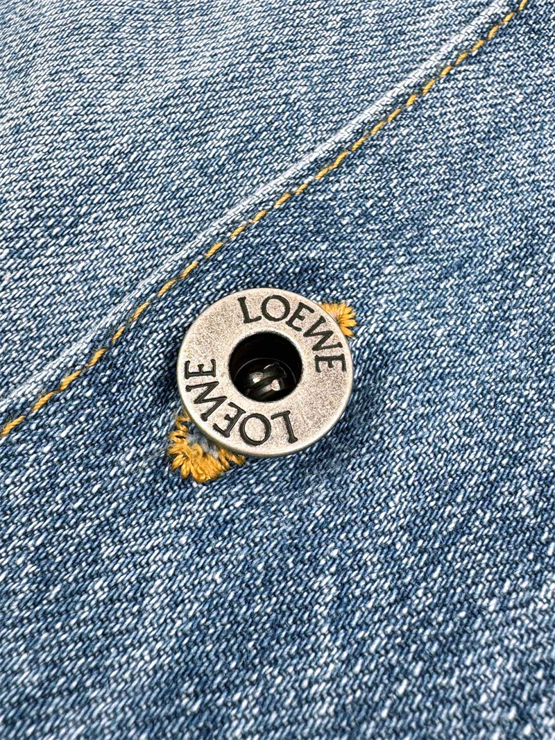 로에베 아나그램 워시드 데님 숏슬리브 셔츠