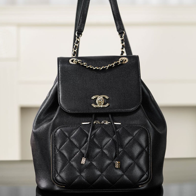 샤넬 25B 어피니티 듀마 백팩 라지 블랙 캐비어