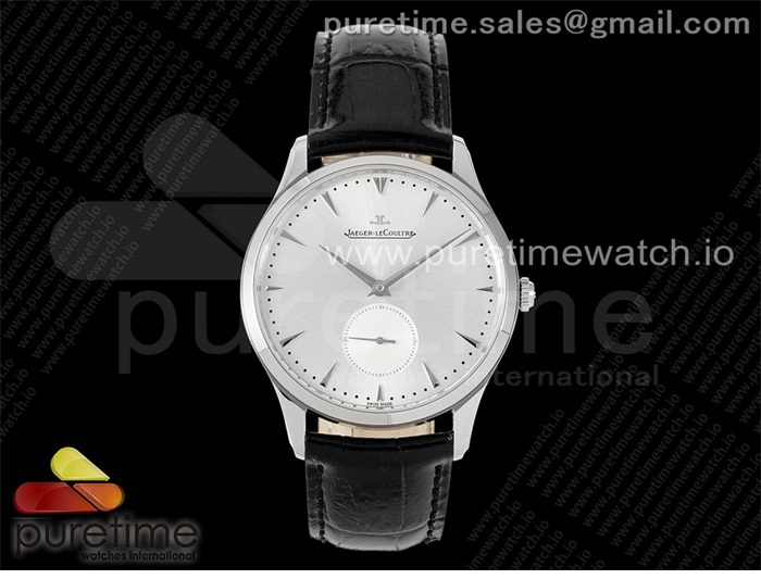 ZF공장 예거르쿨트르 마스터 울트라씬 스몰세컨즈 스틸 화이트다이얼 가죽스트랩 Master Ultra Thin Small Second SS ZF 1_1 Best Edition White Dial on Black Leather Strap A896