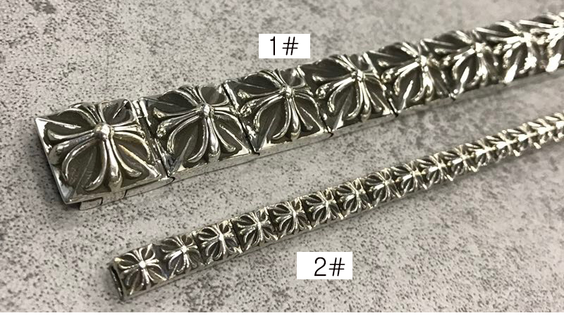 크롬하츠 크로스 블럭 925 실버 팔찌