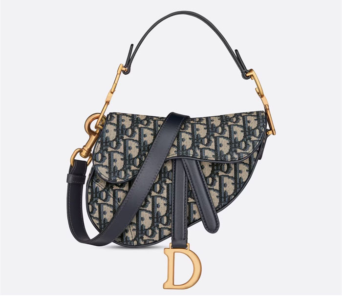 디올 새들 미니 스트랩 백 오블리크 자카드