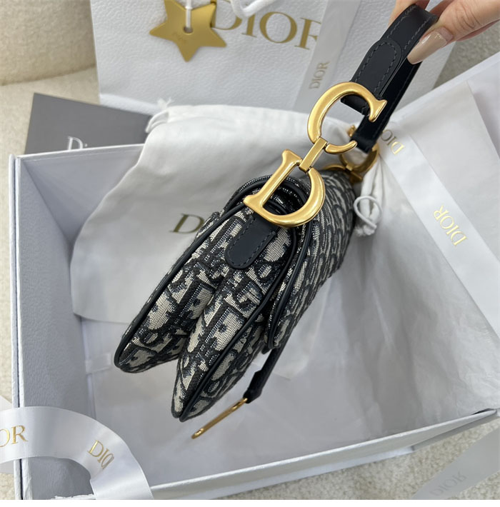 디올 새들 미니 스트랩 백 오블리크 자카드