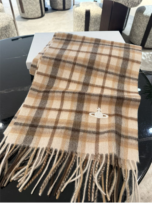 비비안웨스트우드 캐시미어 체크 머플러