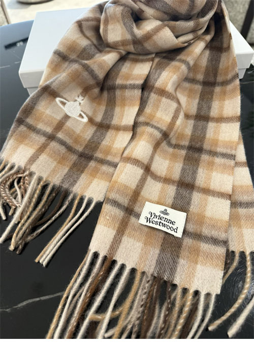 비비안웨스트우드 캐시미어 체크 머플러