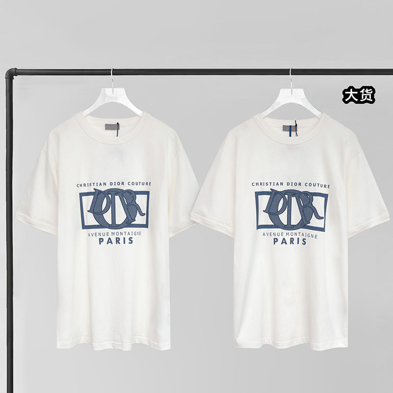 디올 Charm 시그니처 프린트 자수 반팔 티셔츠