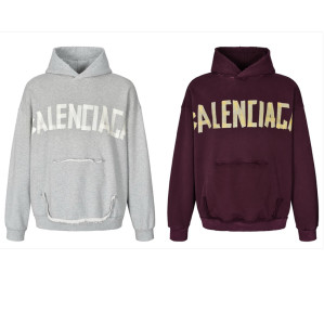 발렌시아가 테이프 타입 립드 포켓 오버사이즈 후드