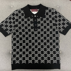 구찌 리버서블 GG 울 자카드 폴로 셔츠
