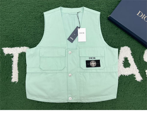 디올 x 스톤아일랜드 코튼 블렌드 새틴 베스트 2컬러