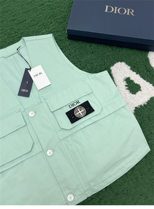 디올 x 스톤아일랜드 코튼 블렌드 새틴 베스트 2컬러