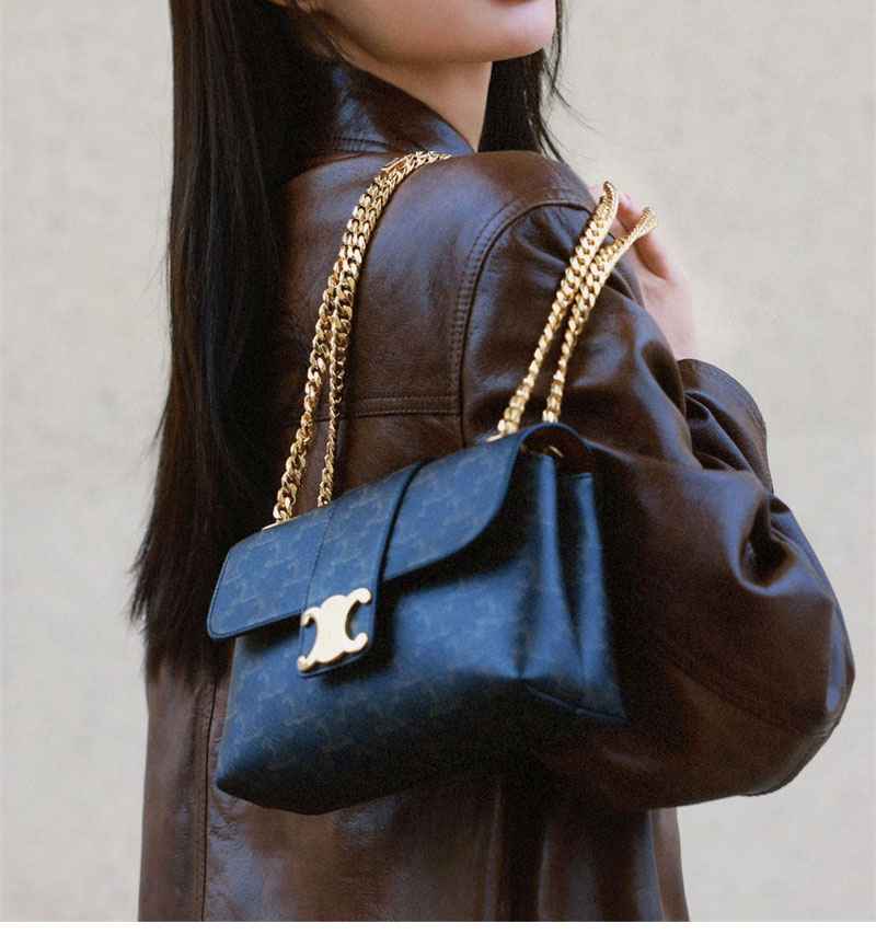 셀린느 틴 빅투아르 숄더백 트리옹프 캔버스 116592