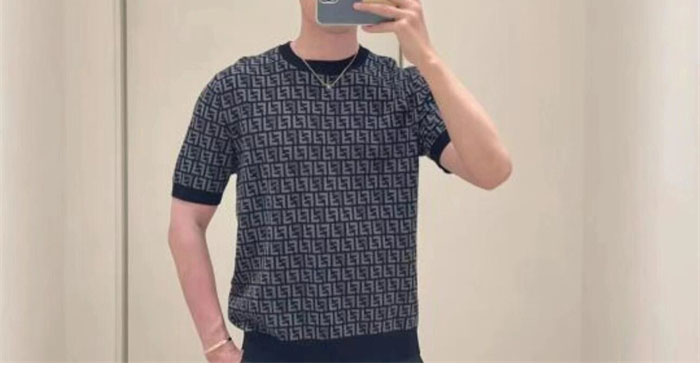 펜디 점퍼 페브릭 반팔 니트 스웨터