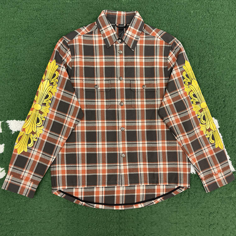 크롬하츠 플로랄 크로스 로고 셔츠 2컬러