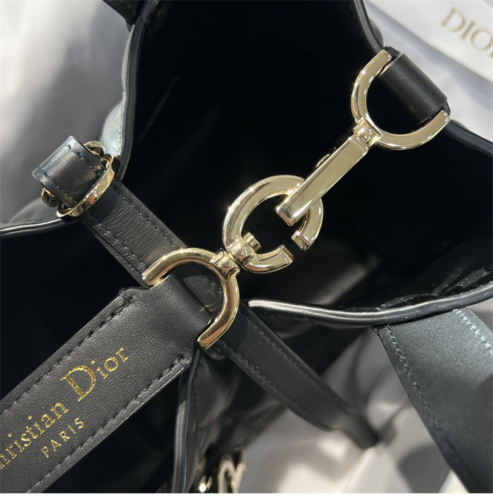 디올 뚜주흐 스몰 버티컬 토트백 블랙 매크로까나쥬