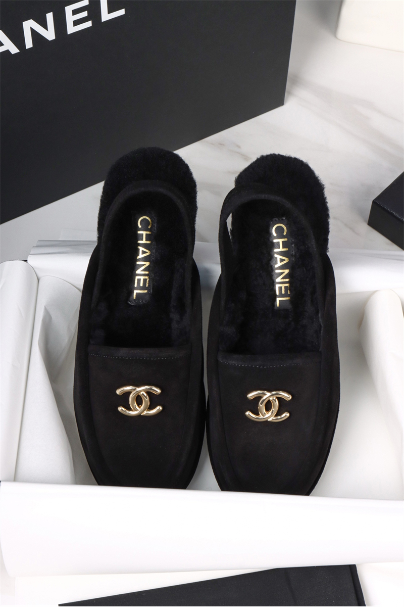 샤넬 25K CC로고 시어링 슬링백 뮬