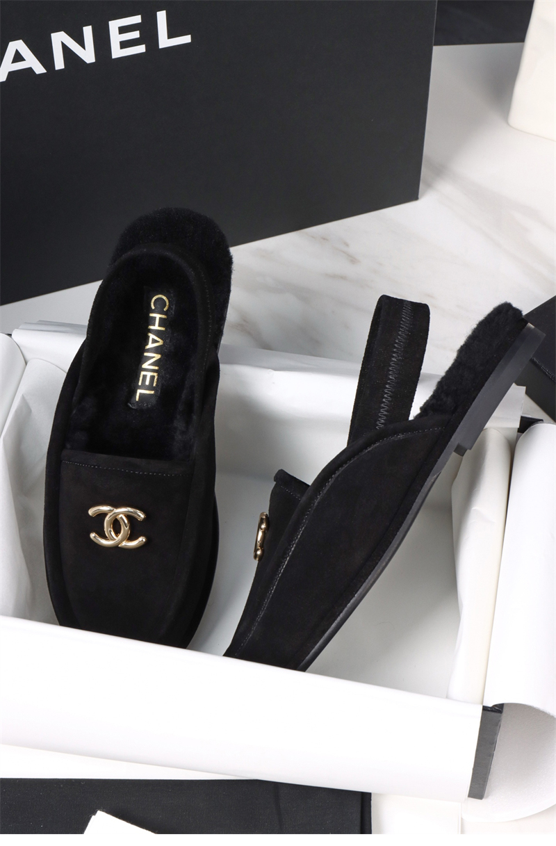 샤넬 25K CC로고 시어링 슬링백 뮬