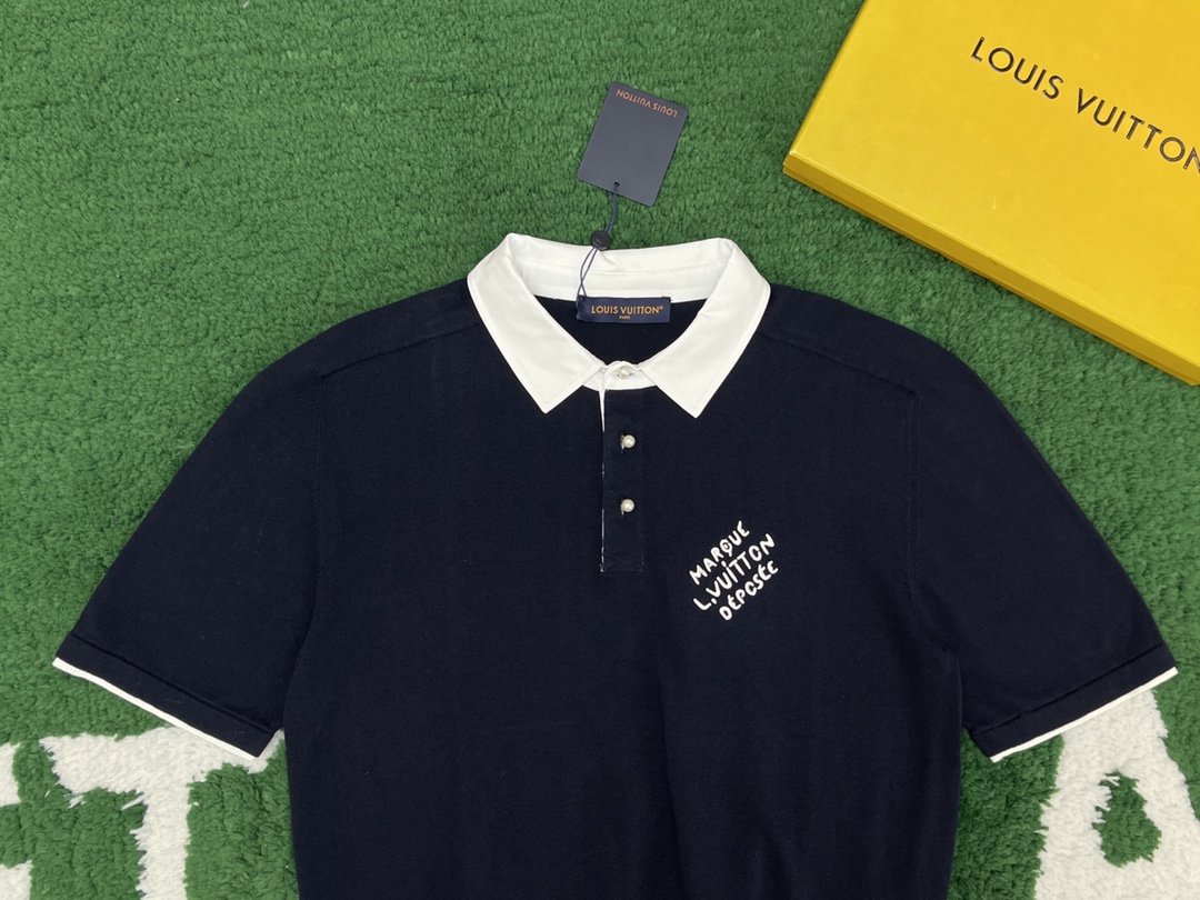루이비통 엠브로이더드 코튼 블렌드 폴로 반팔 티셔츠 “2COLOR”