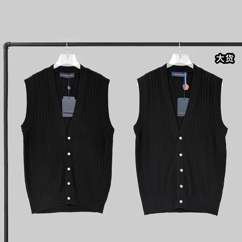루이비통 v넥 메리노 울 케이블 베스트