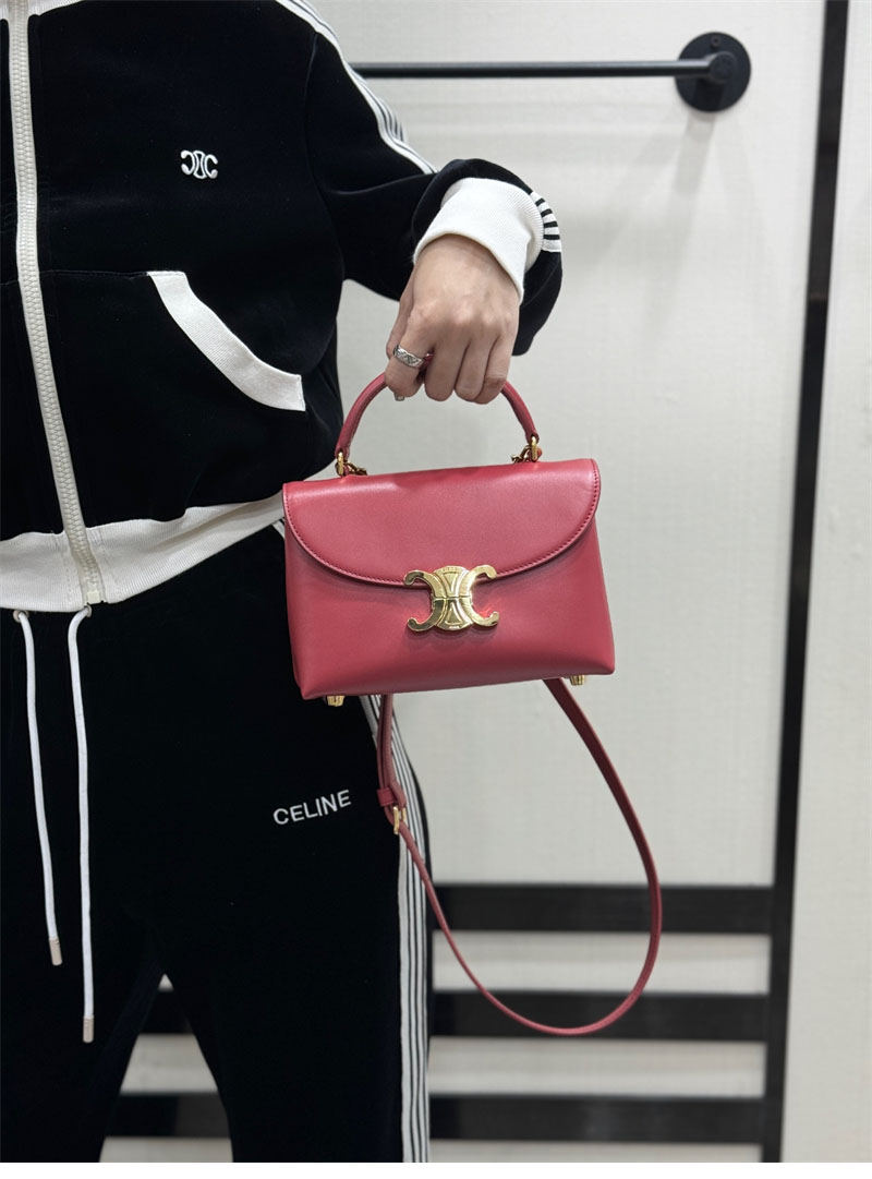 셀린느 틴 니노 백 새틴 카프스킨 로즈 118113