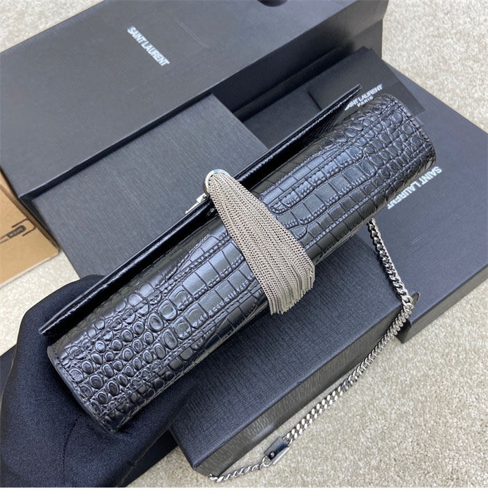 생로랑 케이트 미디엄 숄더백 크로커다일 엠보싱