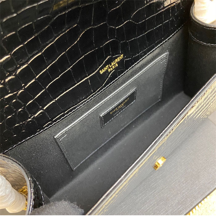 생로랑 케이트 미디엄 숄더백 크로커다일 엠보싱
