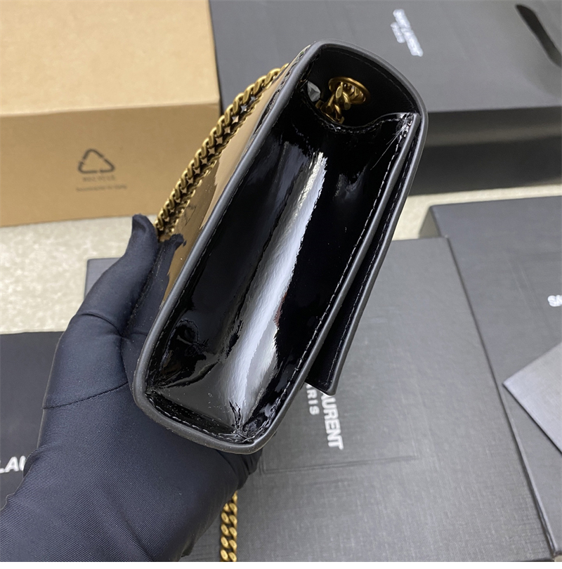 생로랑 케이트 스몰 페이턴트 숄더백 블랙 377629