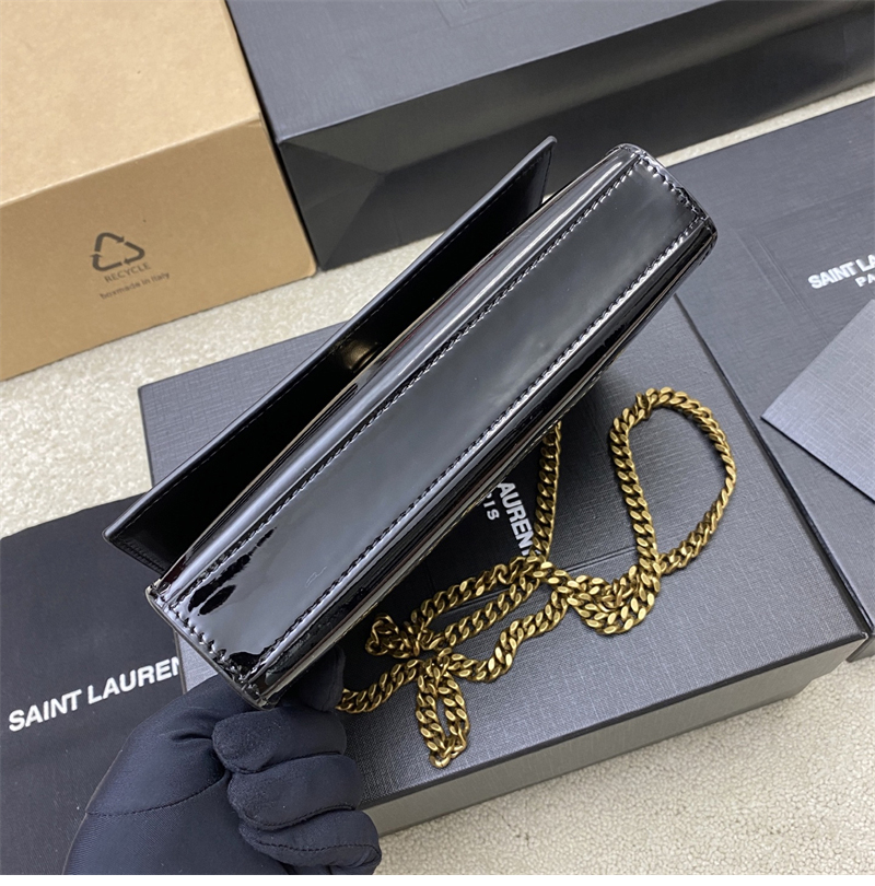 생로랑 케이트 스몰 페이턴트 숄더백 블랙 377629