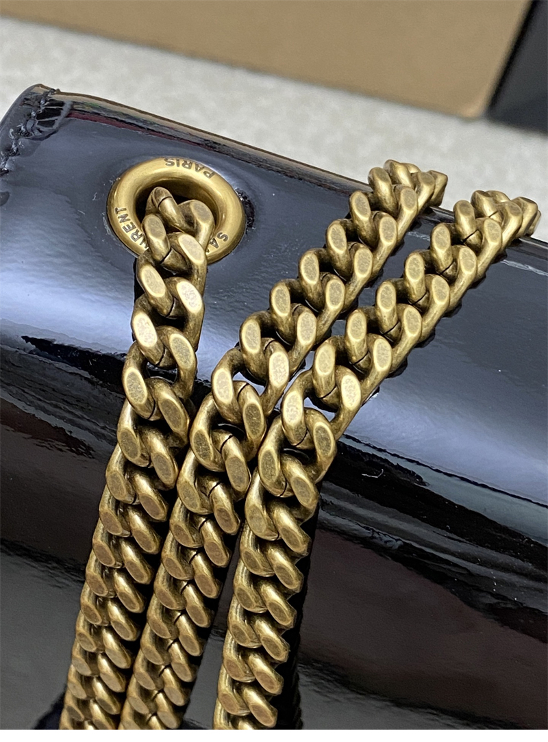 생로랑 케이트 스몰 페이턴트 숄더백 블랙 377629