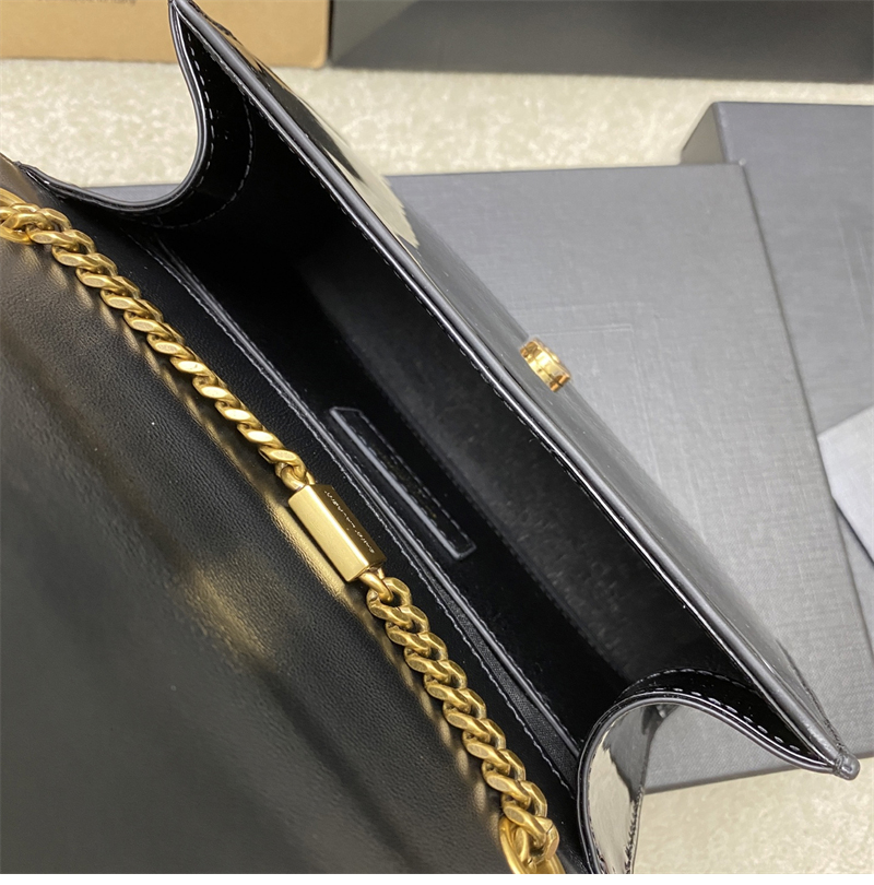 생로랑 케이트 스몰 페이턴트 숄더백 블랙 377629