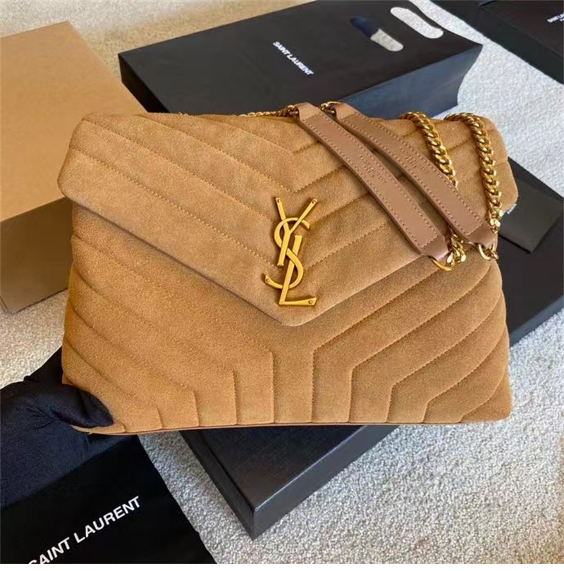 생로랑 스웨이드 벨벳 룰루 숄더 라지 백 베이지 392288