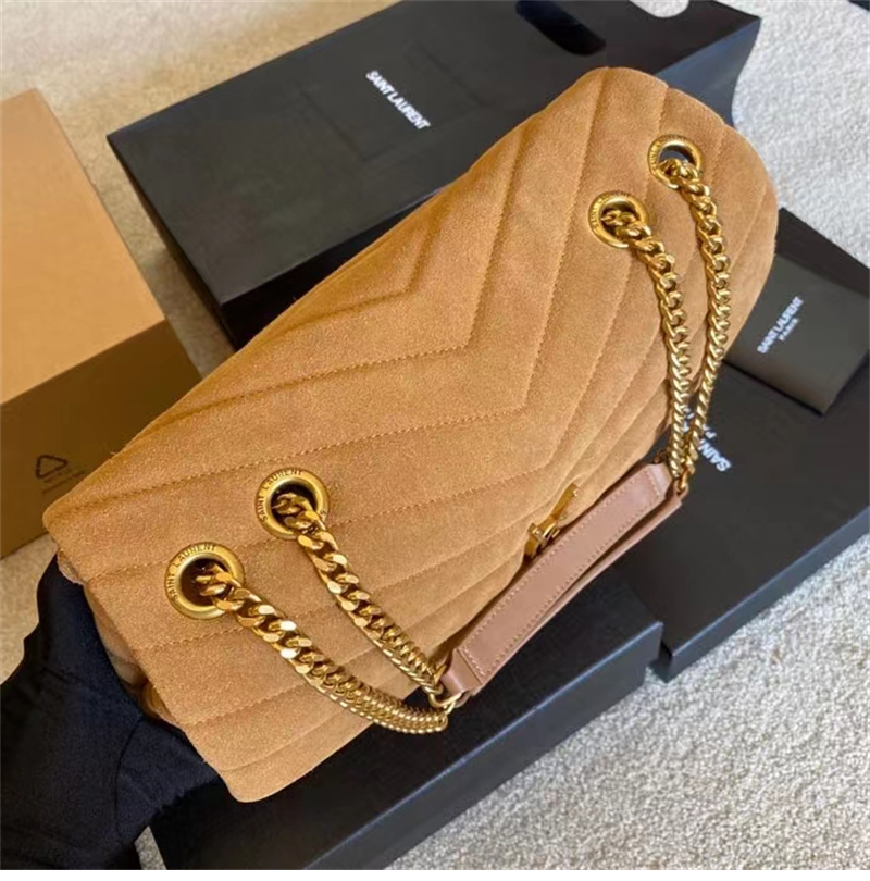 생로랑 스웨이드 벨벳 룰루 숄더 라지 백 베이지 392288