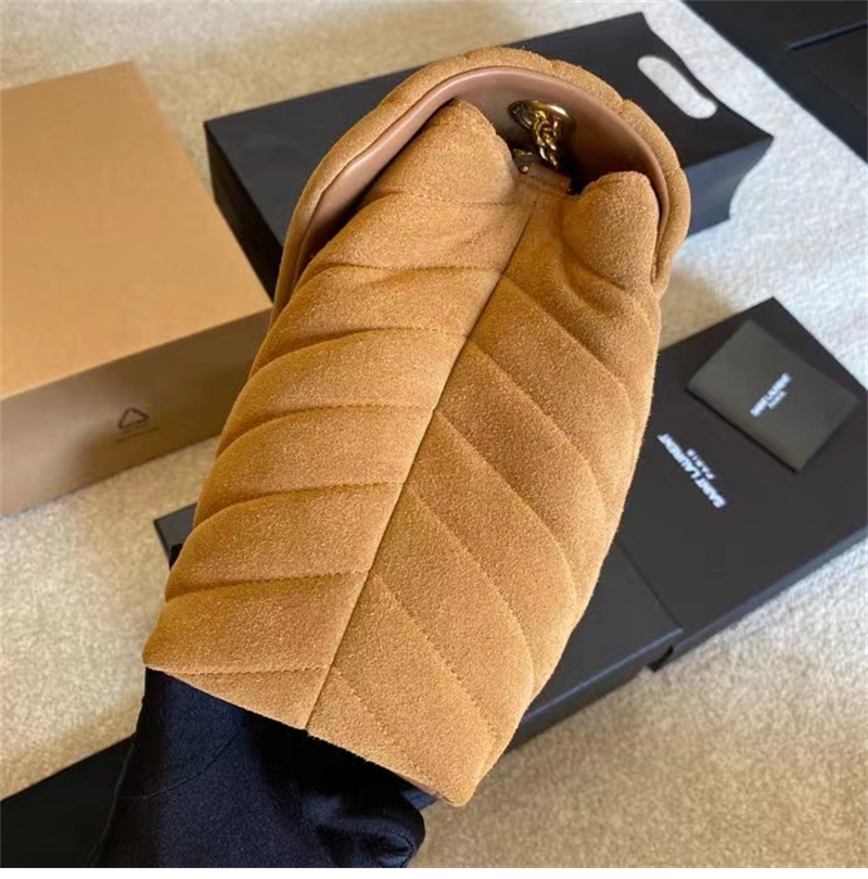 생로랑 스웨이드 벨벳 룰루 숄더 라지 백 베이지 392288