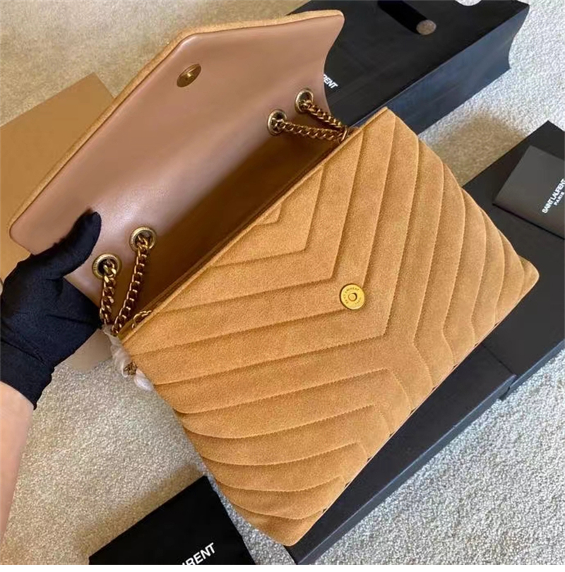 생로랑 스웨이드 벨벳 룰루 숄더 라지 백 베이지 392288