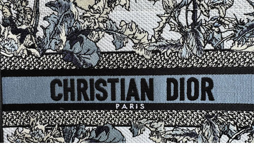 디올 북 토트백 스몰 샤돈 화이트 데님 블루