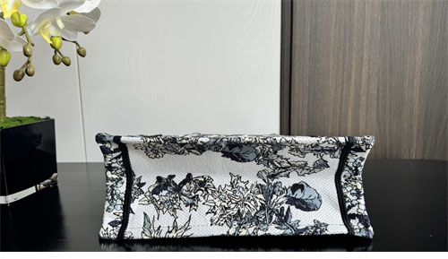 디올 북 토트백 스몰 샤돈 화이트 데님 블루