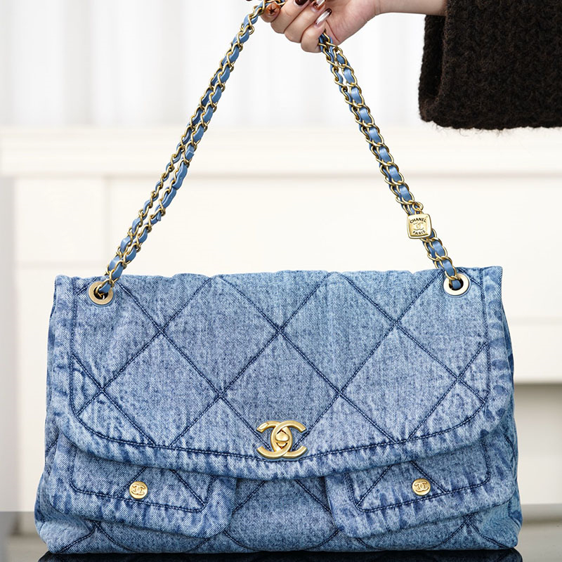 샤넬 25K 투포켓 맥시 플랩백