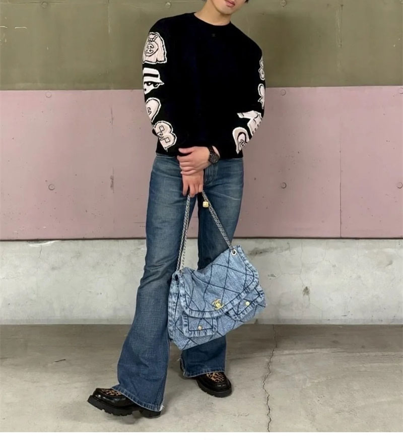 샤넬 25K 투포켓 맥시 플랩백