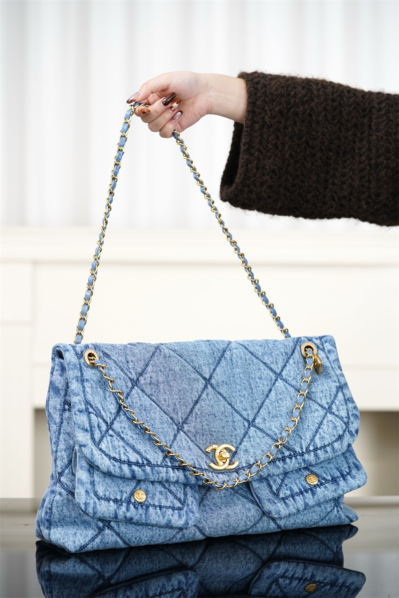 샤넬 25K 투포켓 맥시 플랩백