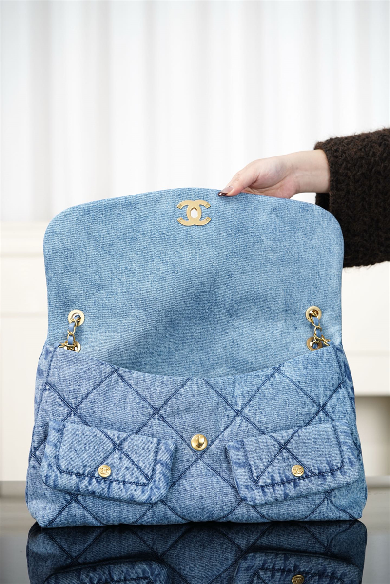 샤넬 25K 투포켓 맥시 플랩백