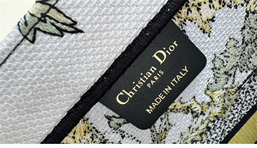 디올 북 토트백 미디엄 샤돈 라떼 옐로우 멀티