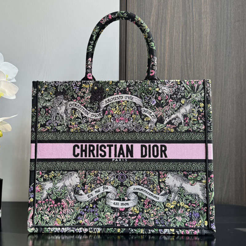 디올 북 토트백 어라운드 더 월드 블랙 멀티