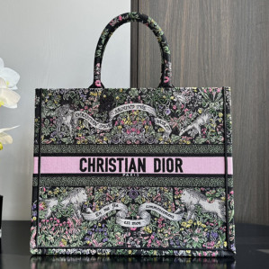 디올 북 토트백 어라운드 더 월드 블랙 멀티