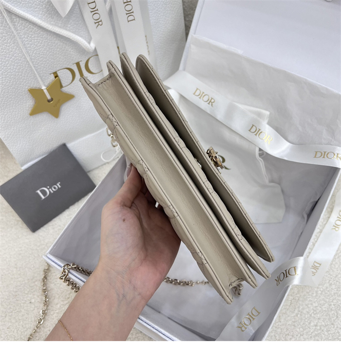 디올 미스 디올 미니 체인백 브라우니쉬 그레이 까나쥬